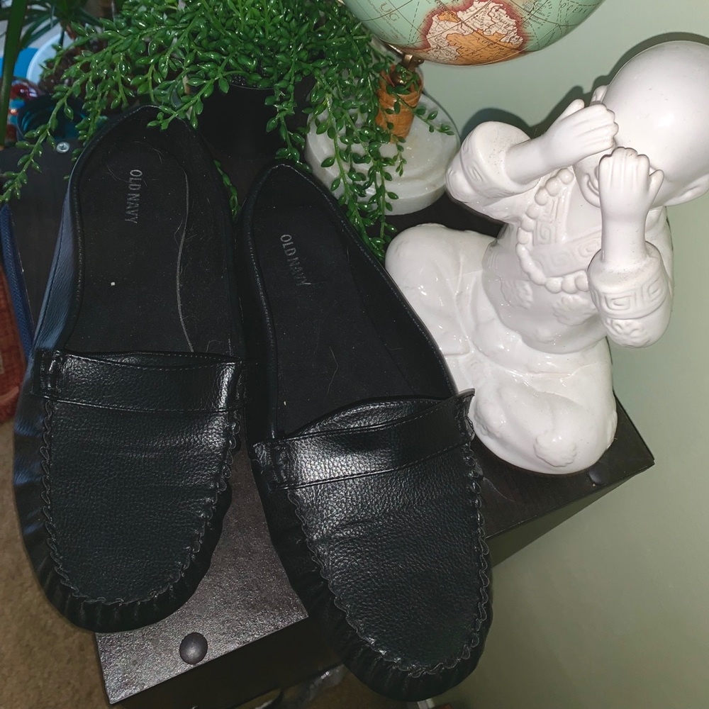 Never worn black loafers
